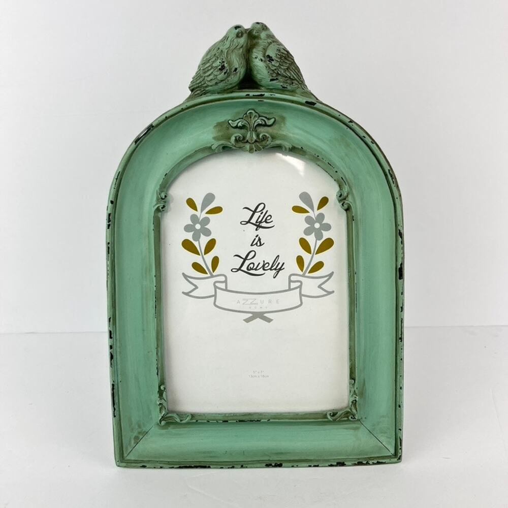 Shabby Chic Distressed Love Bird Resin Frame Azzure Home
